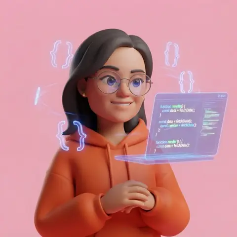 Avatar 3D de Jaissel programando